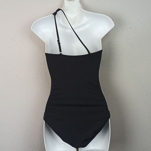 Holipick Women Elegant Black One-Shoulder One Piece Tummy Control Swimsuit sz S - Picture 8 of 10